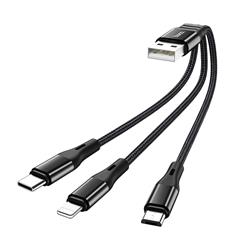 KABEL USB IPHONE   MICRO   TYP C X47 3 W 1 HARBOR CZARNY 
-68455