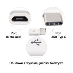 ADAPTER MICRO USB - USB TYP C biały PRZEJŚCIÓWKA bulk
7426803923835
w-24144