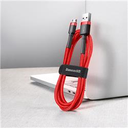 KABEL USB/MICRO BASEUS CAFULE CABLE NYLONOWY QC3.0 2.4A 1m czerwony 46786
6953156280328-24426