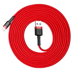 KABEL USB/LIGHTNING BASEUS CAFULE CABLE NYLONOWY QC3.0 2A 3m czerwony 51803
6953156296299-32003