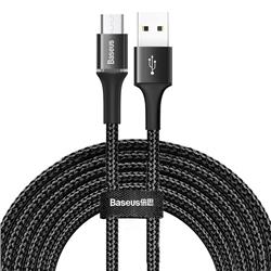 KABEL USB/MICRO BASEUS HALO DATA NYLONOWY Z DIODĄ LED 2A 3m czarny 53535 
6953156210455 w-32447