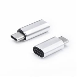 ADAPTER ŁADOWARKI TYP C / MICRO USB SREBRNY -68909