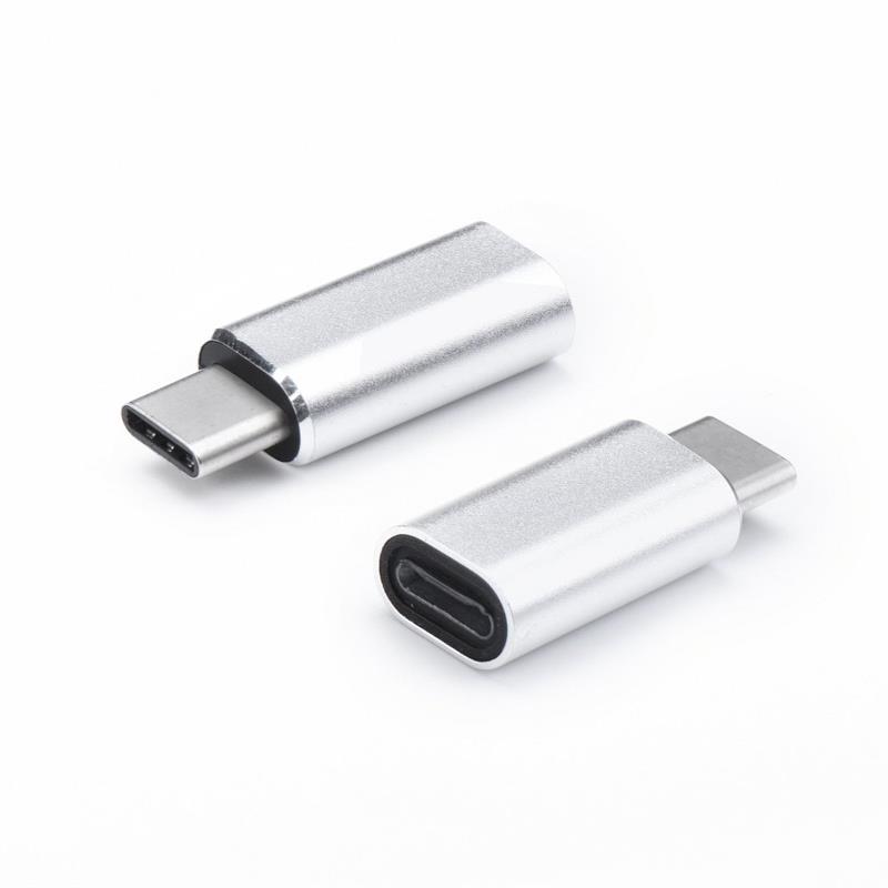 ADAPTER ŁADOWARKI TYP C / MICRO USB SREBRNY -68909