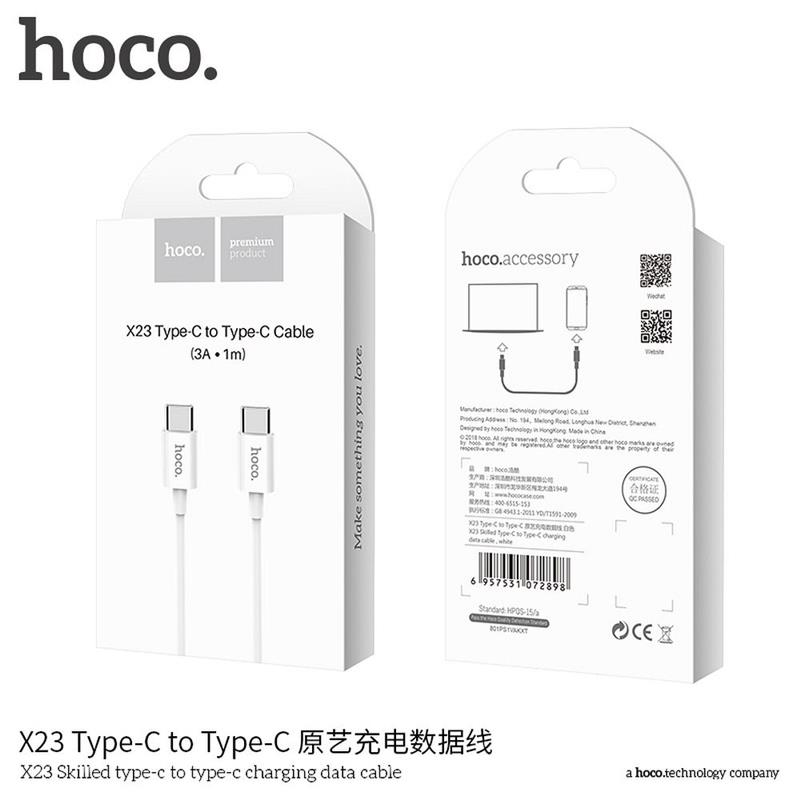 KABEL USB TYP C /  TYP C SKILLED POWER DELIVERY HOCO X23 biały-69697