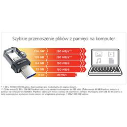 PENDRIVE SANDISK ULTRA DUAL DRIVE 32 GB 150Mb/s USB 3.0/ MICRO USB-26996