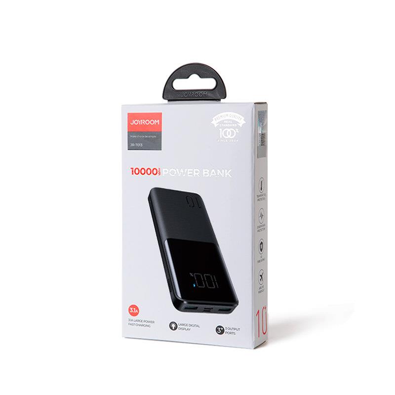 POWER BANK 10000 mAh 2 X USB 1 X TYP C JOYROOM 15W czarny
JR-T013
106770
6941237185143-75821