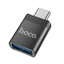 ADAPTER HOCO OTG USB A (żeński ) / TYP C UA17 czarny -76750