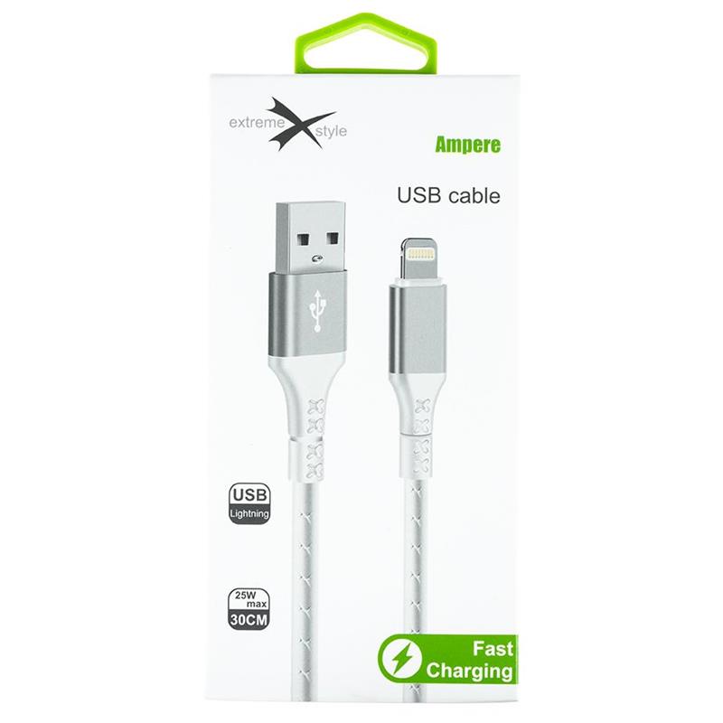 KABEL AMPERE USB LIGHTNING 0.3M biały
KAB0003320-78468