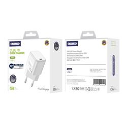 ŁADOWARKA SIECIOWA JELLICO C86 20W USB TYP C   KABEL USB TYP C - LIGHTNING BIAŁA-78656