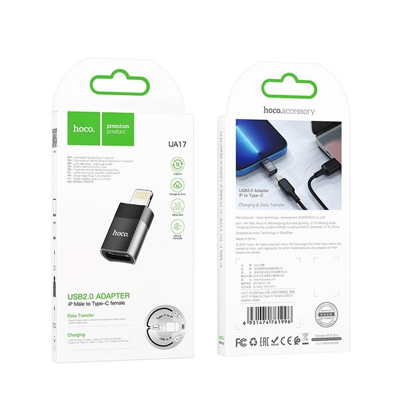 ADAPTER HOCO USB 2.0 UA17 LIGHTNING - TYP C-78883