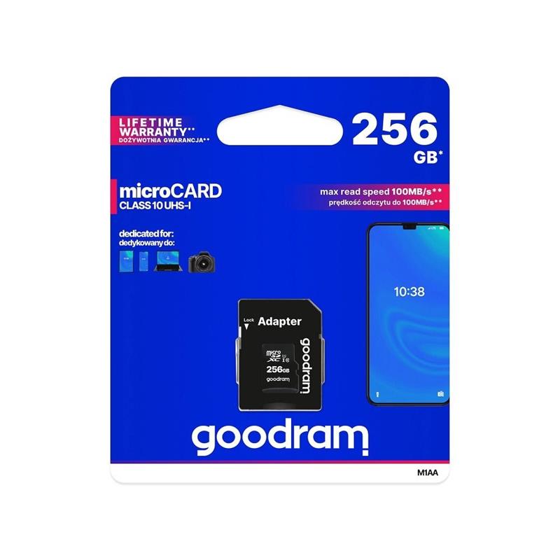 KARTA MICRO SD GOODRAM   ADAPTER SD 256GB 10 UHS I 
-80030