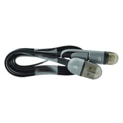 KABEL USB 2W1 MICRO USB   IPHONE 5/6/7/8/X LIGHTNING czarny bulk-530