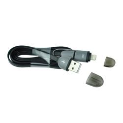KABEL USB 2W1 MICRO USB   IPHONE 5/6/7/8/X LIGHTNING czarny bulk-531