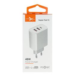 ŁADOWARKA SIECIOWA EXTREME TYP C   2 X USB 48W PD biała ( wtyczka) 
TC48CUU
ŁAD000328-82835