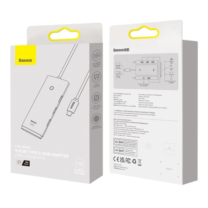 ADAPTER HUB BASEUS 4-PORT LITE SERIES USB-C - USB 3.0 
WKQX030301
6932172606244
-90252