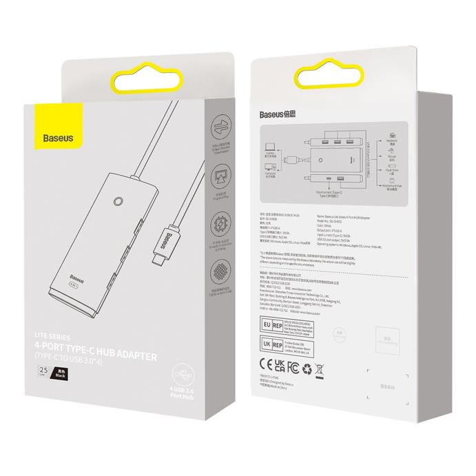 ADAPTER HUB BASEUS 4-PORT LITE SERIES USB-C - USB 3.0 
WKQX030301
6932172606244
-90252