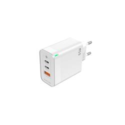 ŁADOWARKA SIECIOWA JELLICO C79 65W GaN PD 2 X USB-C 1 X USB QC 3.0 WTYCZKA biała-92327