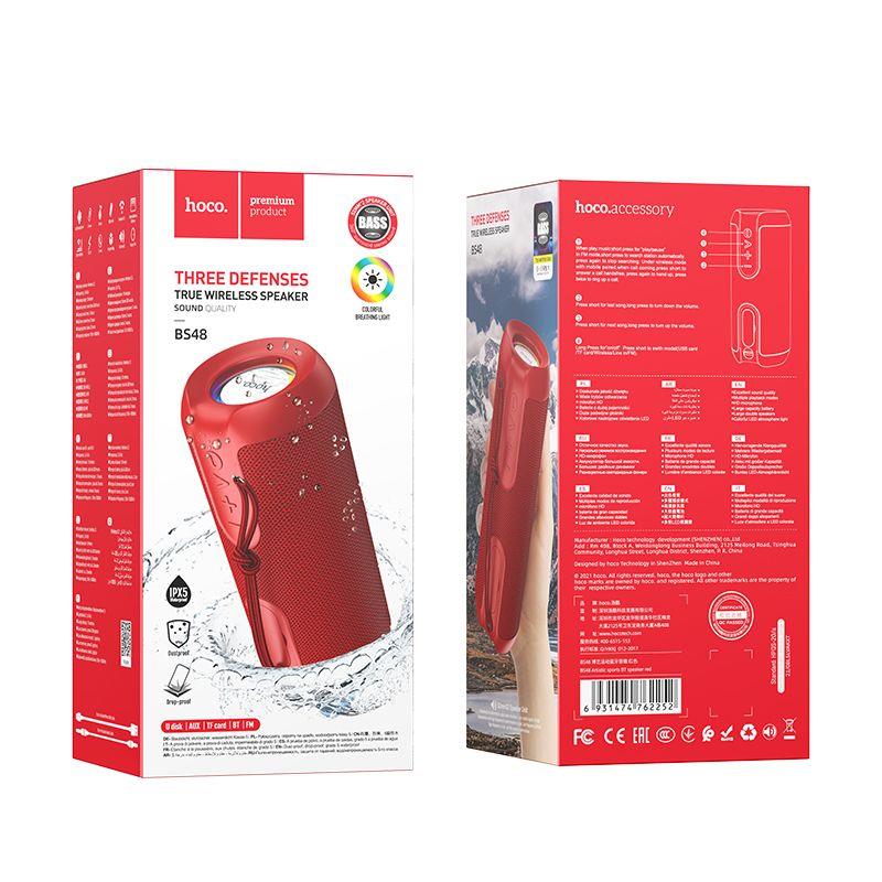 GŁOŚNIK BLUETOOTH HOCO BS48 czerwony-94298 GŁOŚNIK BLUETOOTH HOCO BS48 czerwony-94298