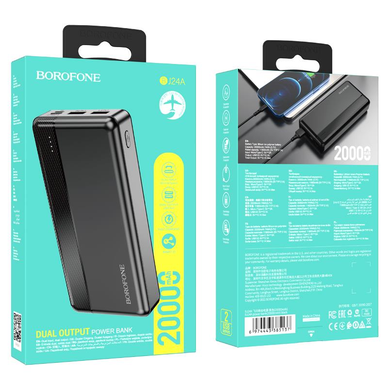 POWER BANK 20000 mAh BOROFONE BJ24A 2 X USB czarny-94969