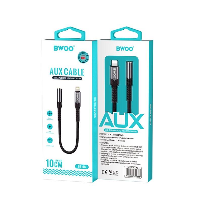 KABEL BWOO BZ48 AUX 3,5MM - LIGHTINING CZARNY 
GSM183264-96772