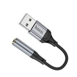 ADAPTER HOCO AUX USB-A - JACK LS36 0,12m czarny-97936