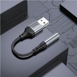 ADAPTER HOCO AUX USB-A - JACK LS36 0,12m czarny-97937