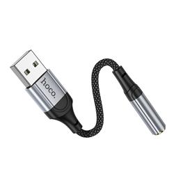 ADAPTER HOCO AUX USB-A - JACK LS36 0,12m czarny-97938