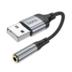 ADAPTER HOCO AUX USB-A - JACK LS36 0,12m czarny-97939