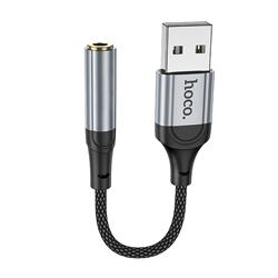 ADAPTER HOCO AUX USB-A - JACK LS36 0,12m czarny-97940