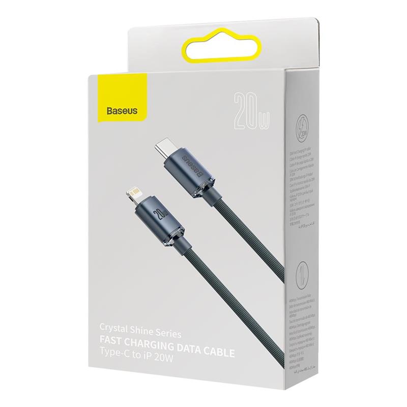 KABEL USB-C / LIGHTNING BASEUS CRYSTAL SHINE 1,2M 20W czarny
BRA012089-99249