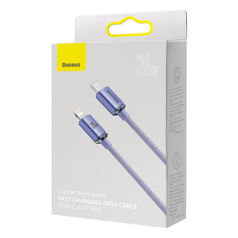 KABEL USB-C / LIGHTNING BASEUS CRYSTAL SHINE 1,2M 20W fioletowy
BRA012091-99255