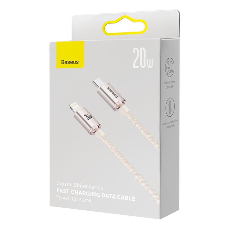 KABEL USB-C / LIGHTNING BASEUS CRYSTAL SHINE 1,2M 20W różow
BRA012086-99273