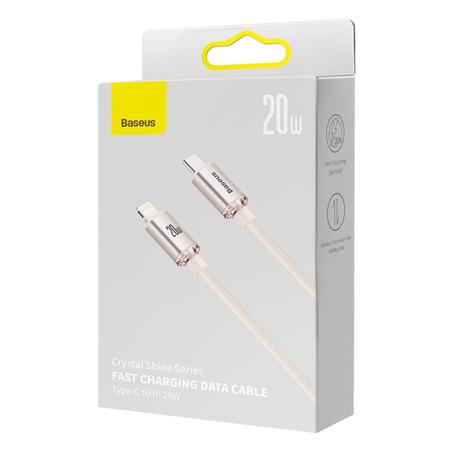 KABEL USB-C / LIGHTNING BASEUS CRYSTAL SHINE 1,2M 20W różow
BRA012086-99273