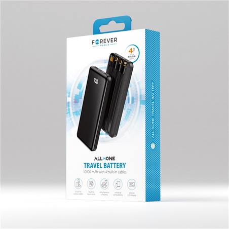 POWER BANK 10000 mAh FOREVER TB-411 4W1 USB-C/LIGHTNING/MICRO-USB czarny-99630