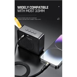 KABEL AUX JELLICO LIGHTNING / JACK 3,5 MM B21 1.2m czarny-100291