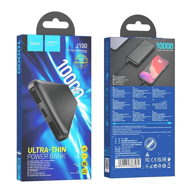 POWERBANK HOCO J100 10000 mAh PD 2,1A czarny-101469