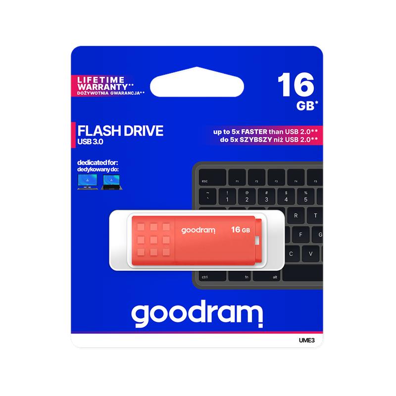 PENDRIVE GOODRAM 16GB USB 3.2 UME3 pomarańczowy-101673 PENDRIVE GOODRAM 16GB USB 3.2 UME3 pomarańczowy-101673
