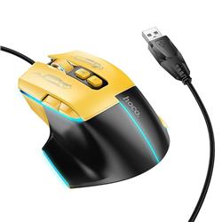 HOCO MYSZ KOMPUTEROWA GAMINGOWA PRZEWODOWA USB A 3600DPI GM31 czarno żółta -101911