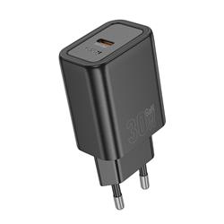 ŁADOWARKA SIECIOWA HOCO N62 1 x USB-C 30W (WTYCZKA) czarna-103136