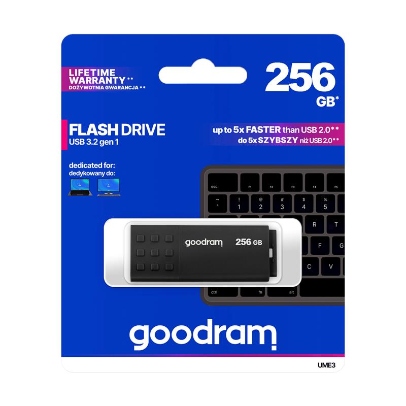 PENDRIVE GOODRAM 256GB USB 3.2 UME3 CZARNY-103346 PENDRIVE GOODRAM 256GB USB 3.2 UME3 CZARNY-103346