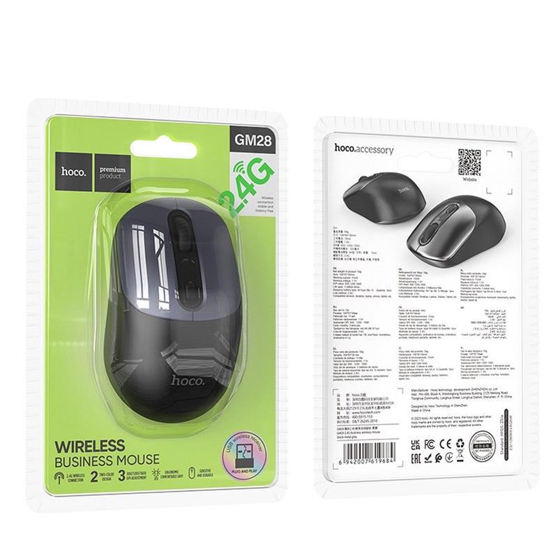 HOCO MYSZ KOMPUTEROWA BEZPRZEWODOWA GM28 2.4G czarno szara
-104619