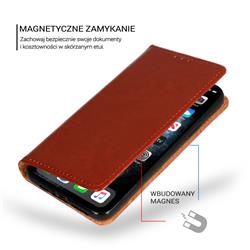 KABURA BOOK SPECIAL SKÓRA XIAOMI REDMI NOTE 14 4G (164,84mm x 78,15mm x 8,16mm) brązowa-105133