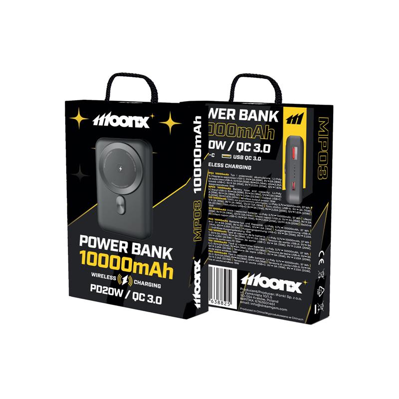 POWER BANK 10000 mAh MP03 PD 20W 1X USB-C 1X USB-A 22.5W czarny-105741