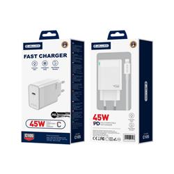 ŁADOWARKA SIECIOWA JELLICO C105 GAN PD 45W 1 X USB-C   KABEL TYP C / LIGHTNING biały
6974929206659-105778