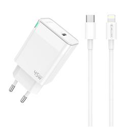 ŁADOWARKA SIECIOWA JELLICO C105 GAN PD 45W 1 X USB-C   KABEL TYP C / LIGHTNING biały
6974929206659-105777
