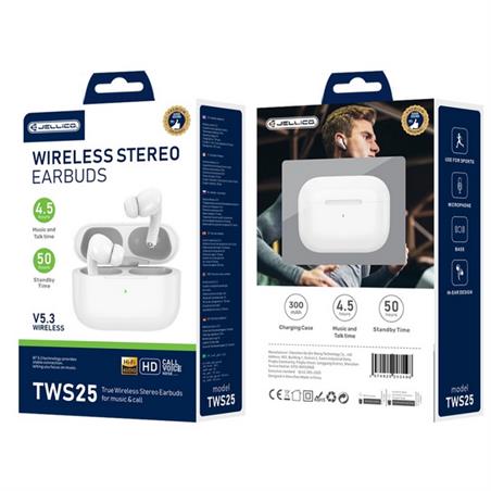 SŁUCHAWKI BLUETOOTH JELLICO TWS25 białe
6974929204976-106157