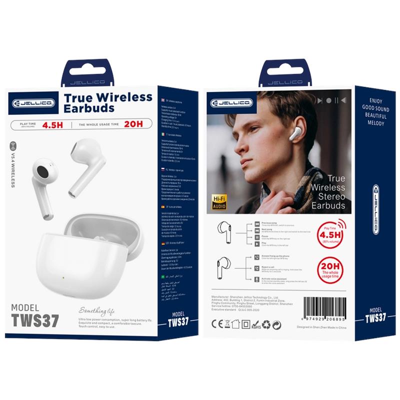 SŁUCHAWKI BLUETOOTH JELLICO TWS37 białe
6974929206895-106154