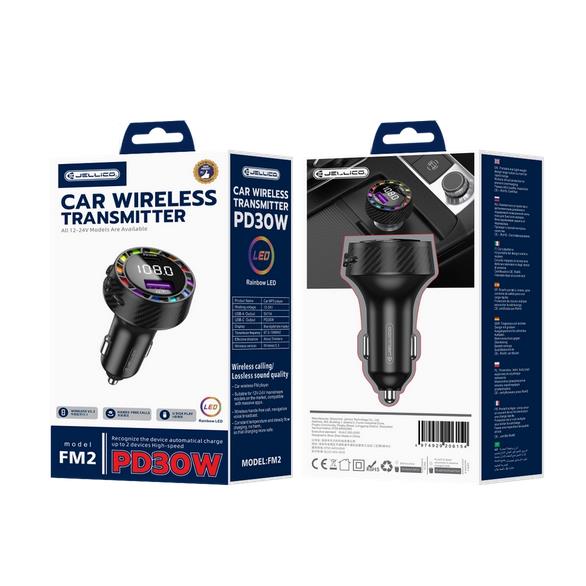 TRANSMITER FM JELLICO FM2 1 X USB-C   1 X USB 30W czarny-106165