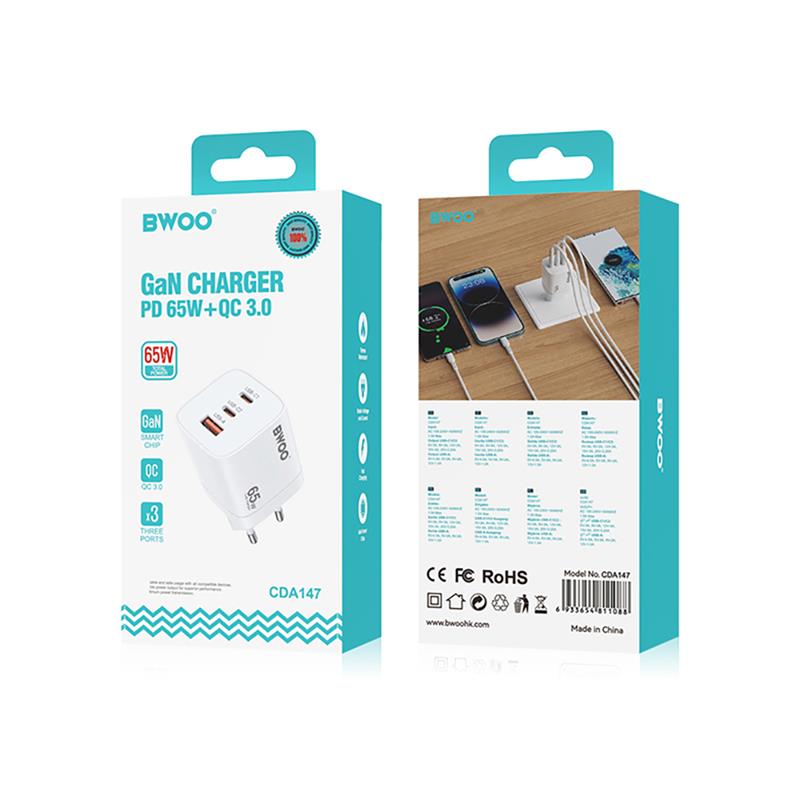 ŁADOWARKA SIECIOWA BWOO CDA147 2XUSB-C 1XUSB 65W biała 
6933654811088
GSM183309-106532