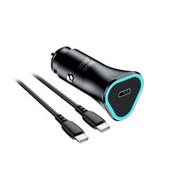 ŁADOWARKA SAMOCHODOWA BLUESTAR USB-C KABEL USB-C DO USB-C 3A 20W czarna 
5903396275777-106651